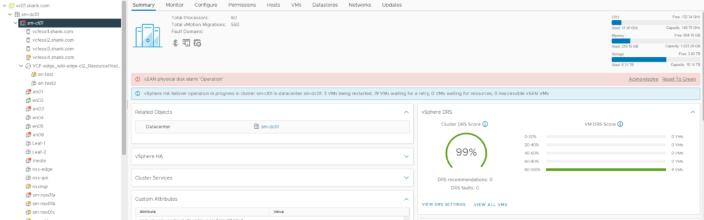 vsan cluster health issue